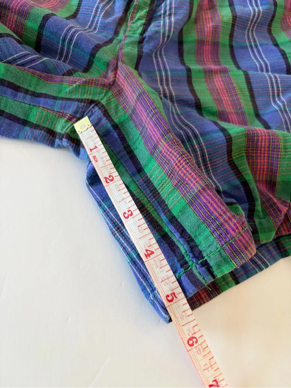 Palmettos Loafers Vintage Vibrant Plaid Shorts Kids Size 12 Classic Preppy